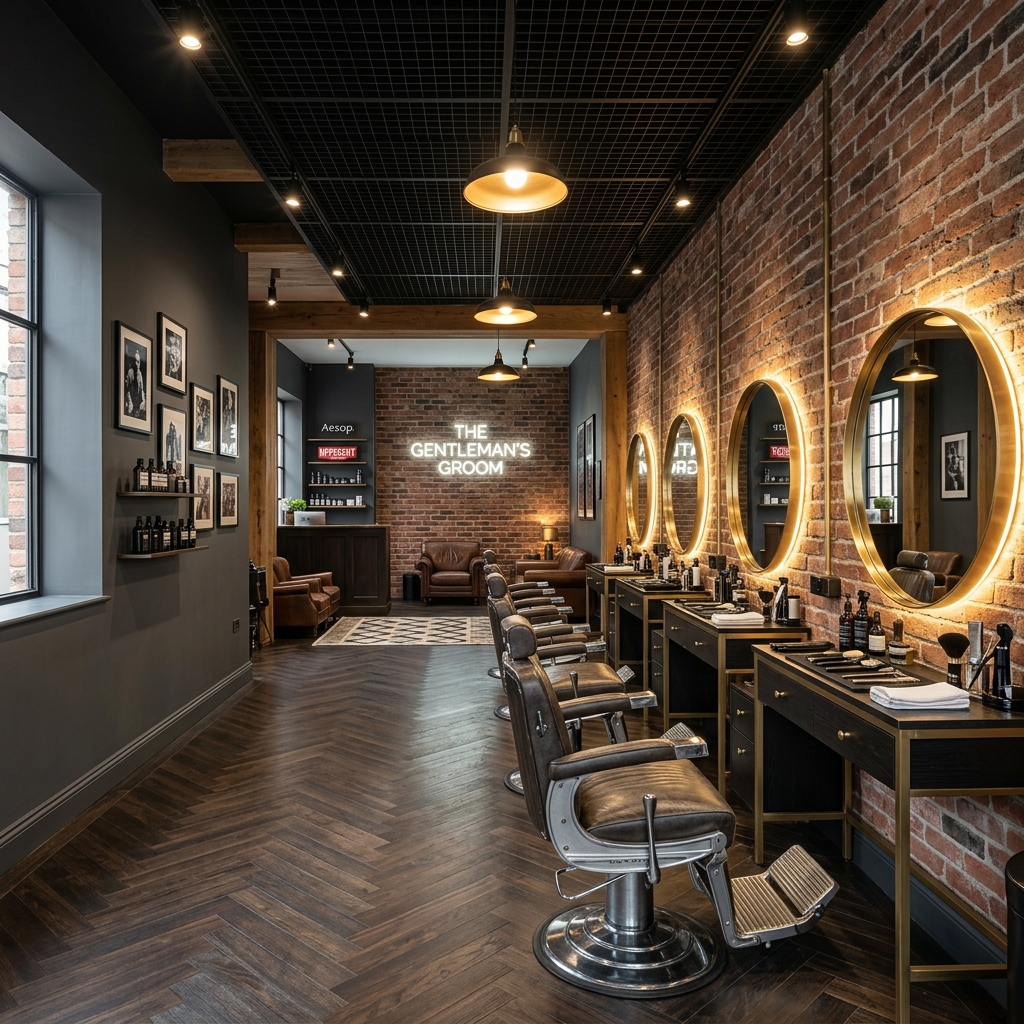 Interior da Navarro's Barbearia